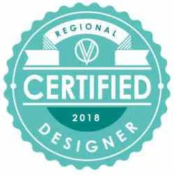 Badge awarded for being a certified regional designer for Vintage View.