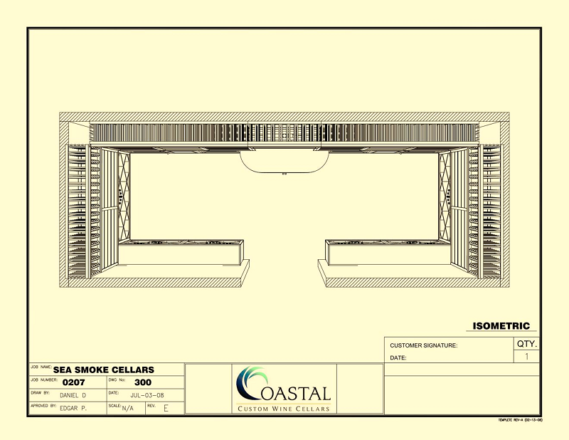 Custom Wine Cellar Designs - Top View Perspective