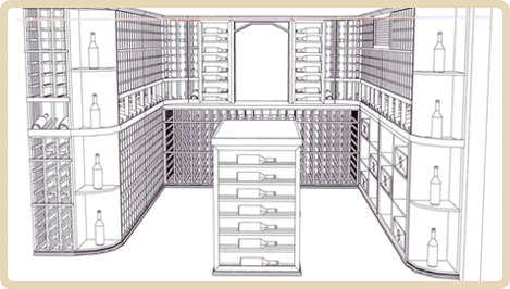 3D Wine Cellar Drawing