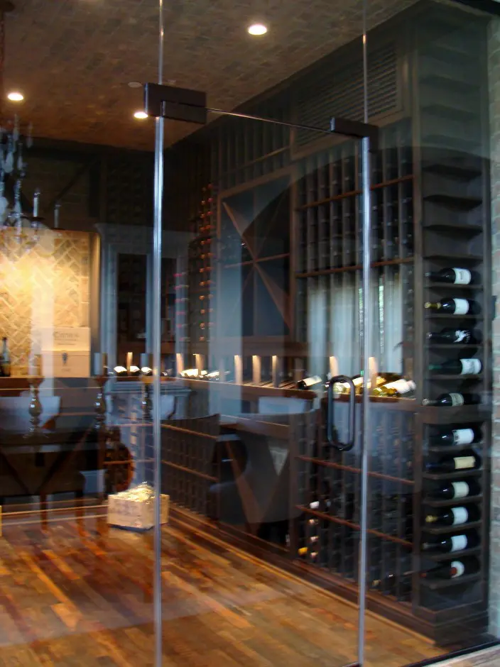 Herculite Wine Cellar Door and Wine Racks Design