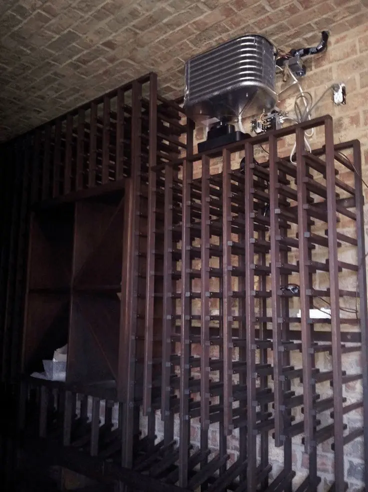 California Offshore Wine Cellar Refrigeration Unit During Installation Process