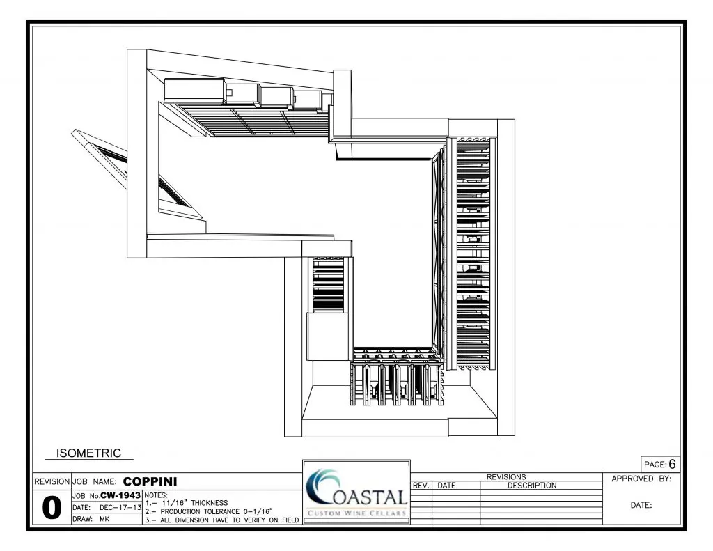 3D Closet Wine Cellar Design - Top View