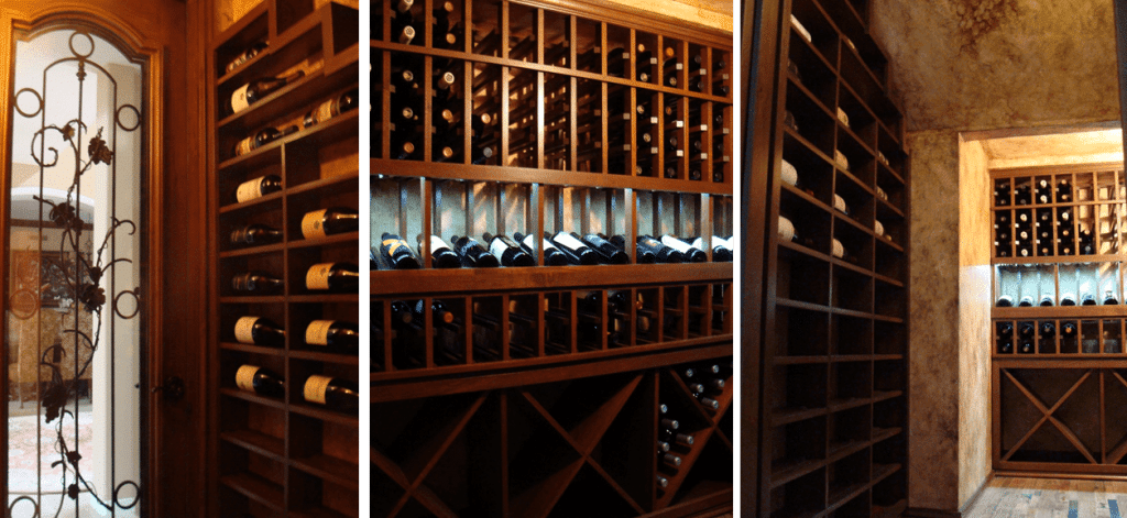 Closet Wine Cellar Custom Wine Racking System in Philippine Mahogany