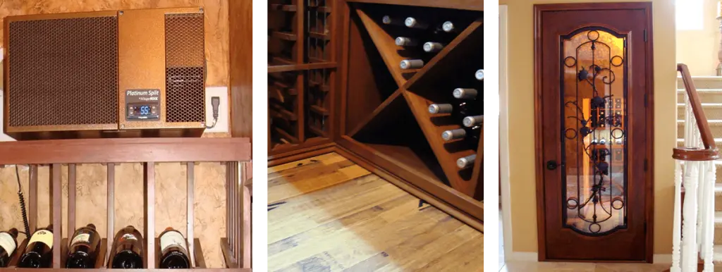 Closet Wine Cellar Cooling System, Flooring and Wine Cellar Door