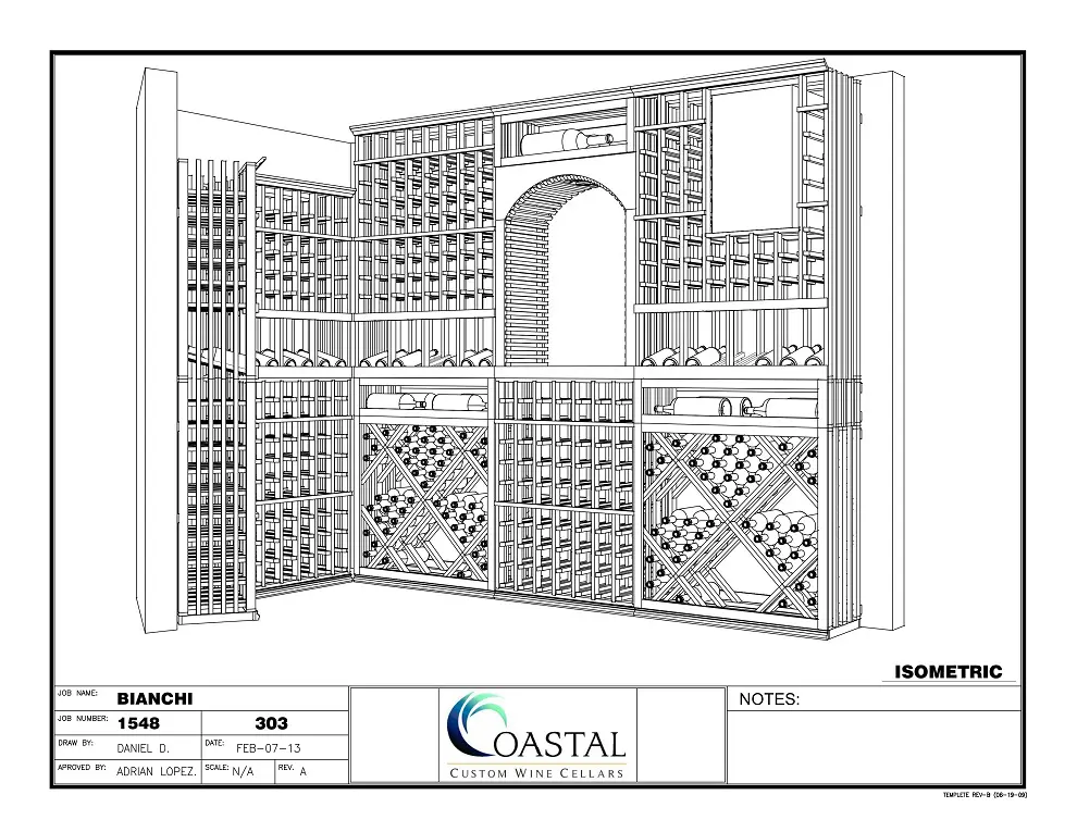 3D Residential Wine Room Design by Coastal