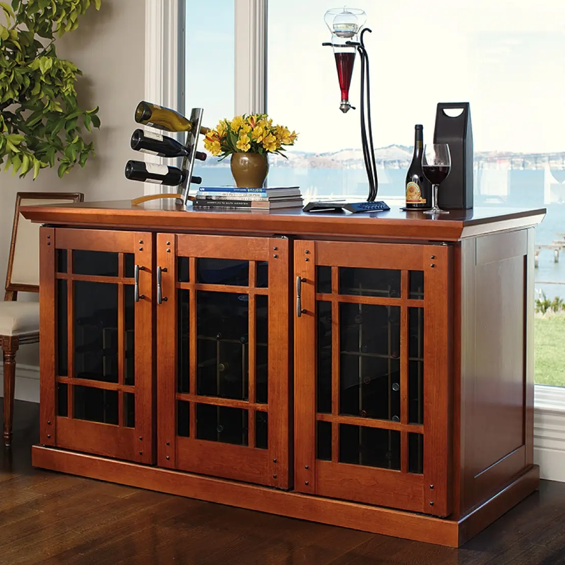 Click here to see more mission/Carolina styled styled wine cabinets