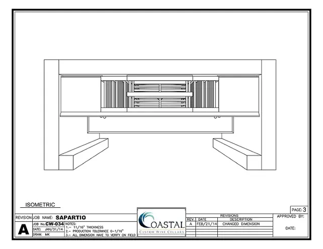 Isometric View Custom Wine Cellar Design