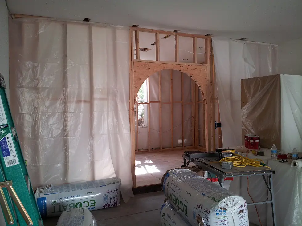 Irvine Binder California wine cellar installation_framing the room