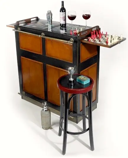 Le Cache Wine Furniture_Casablanca Bar Black Finish #15510