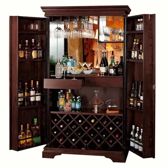 Le Cache Wine Furniture_St. Helena Hide-A-Bar Chocolate Cherry, #2325