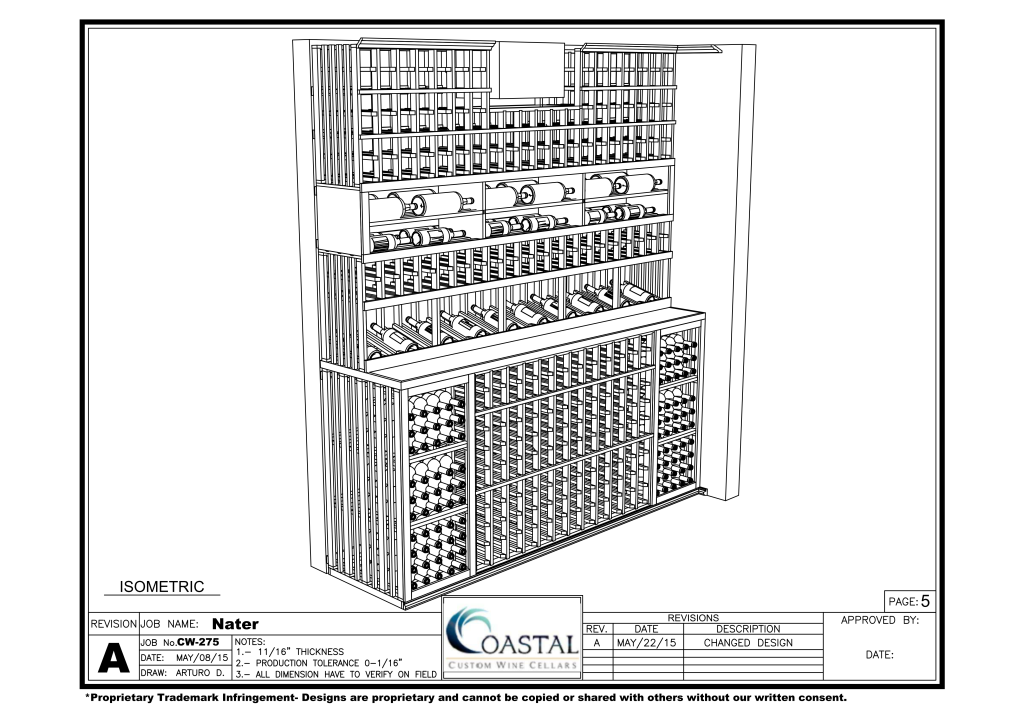 Niche Transformation 3D Drawing – Los Angeles Residential Wine Cellars