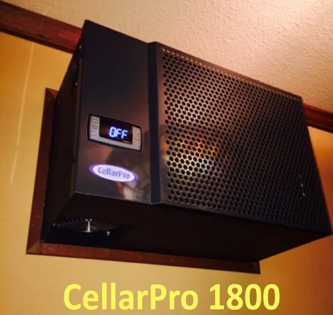 Wine Cellar Cooling Residential Installation Self-Contained Top Vent Cooling Unit CellarPro Model 1800