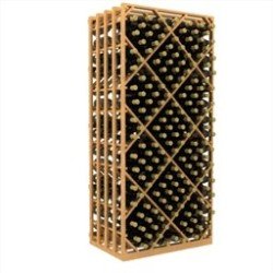 400-bottled standalone double deep lattice diamond bin wine rack
