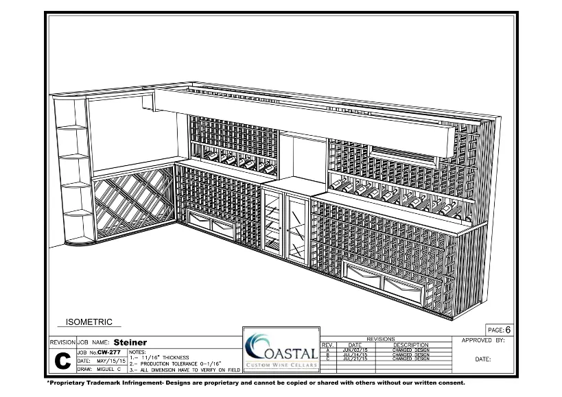 3D Design California Home Wine Cellar Project