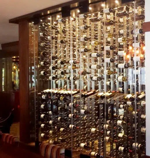 Metal and Glass Wine Cellar Coto de Caza Country Club California