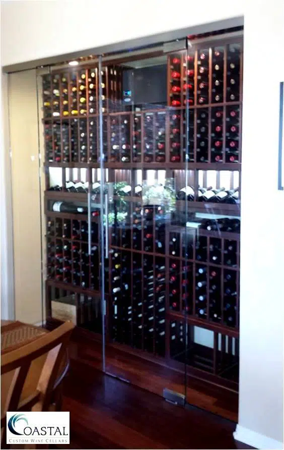 San Clemente California Glass Wine Cellar