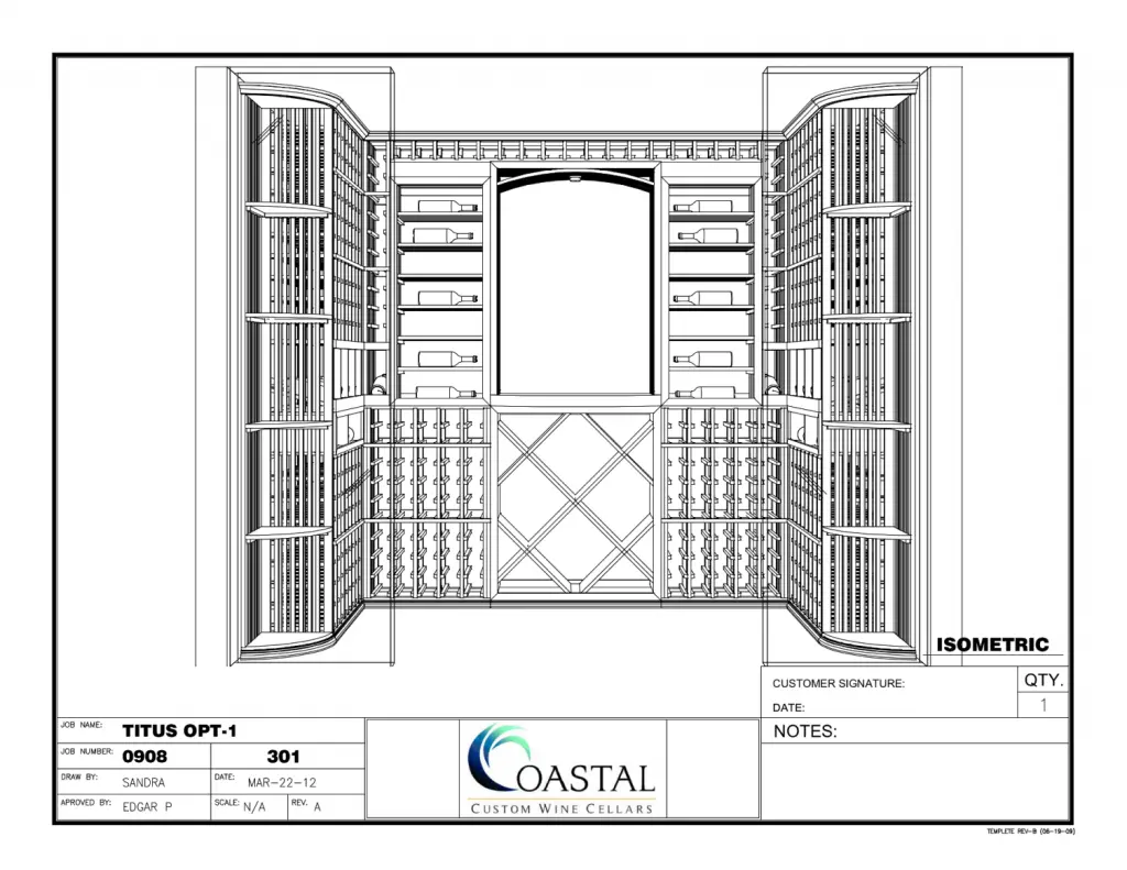 3 Dimensional Custom Wine Cellar Design for a Home in California