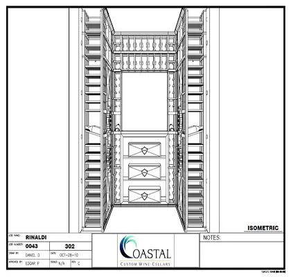 3D Image Custom Wine Cellar New York Project