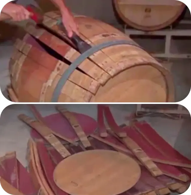 Reclaimed Wine Barrels are Used for Wine Cellar Flooring