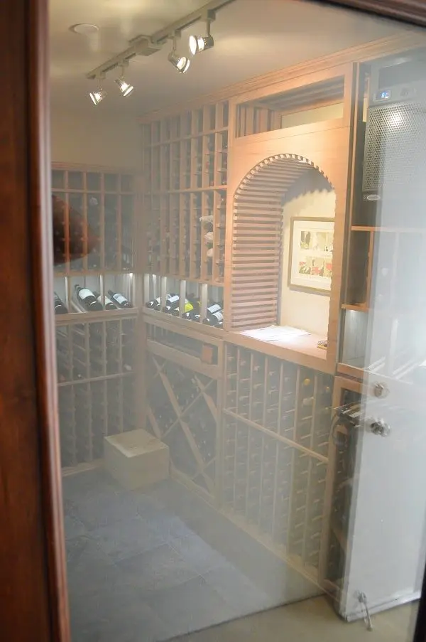 Home Wine Cellar with Track Lighting