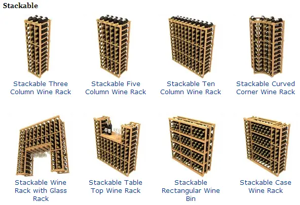 Stackable wood Wine Racks Los Angeles from Coastal Custom Wine Racks