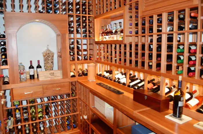 Irvine California Home Wine Cellar Racks with Drawers and Shelves