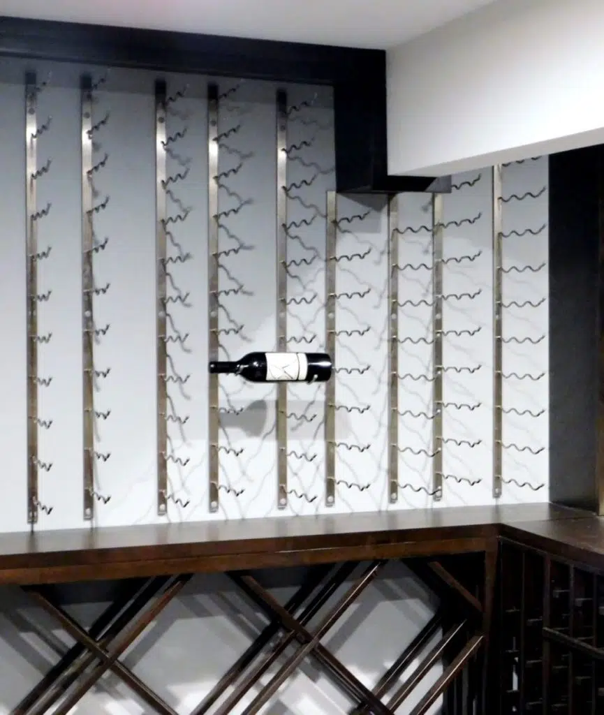 Wall-Mounted Metal Wine Racks for Contemporary Wine Cellars