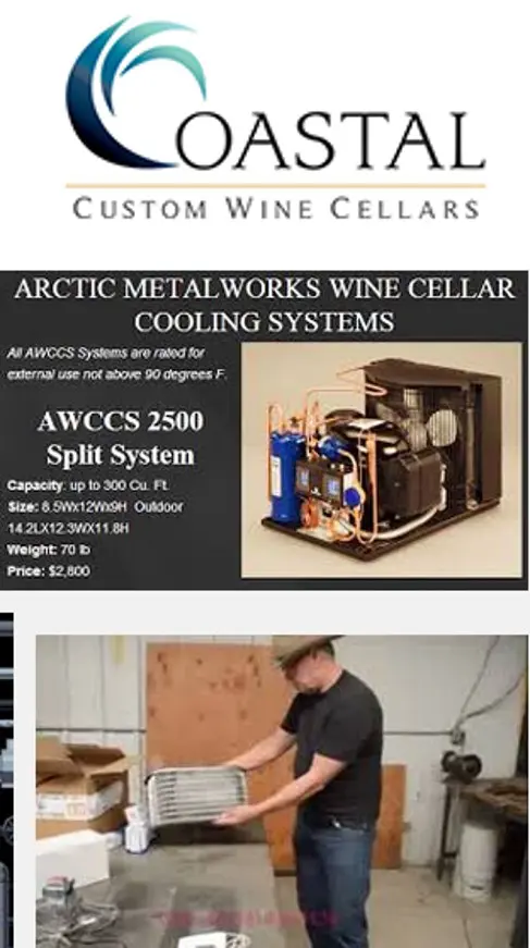 Coastal Custom Wine Cellar Uses Arctic MetalWorks Wine Cellar Cooling Units