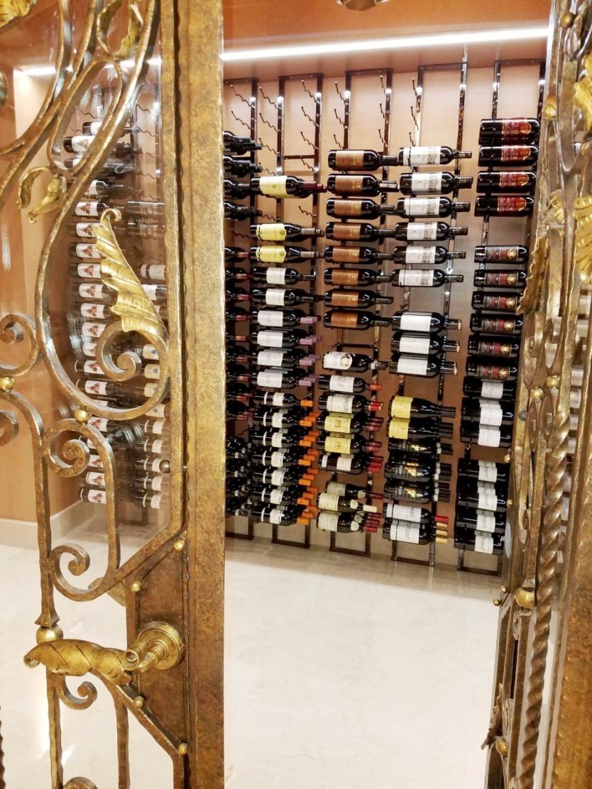 Learn more about the features of the contemporary wine cellar racks installed in a California home.