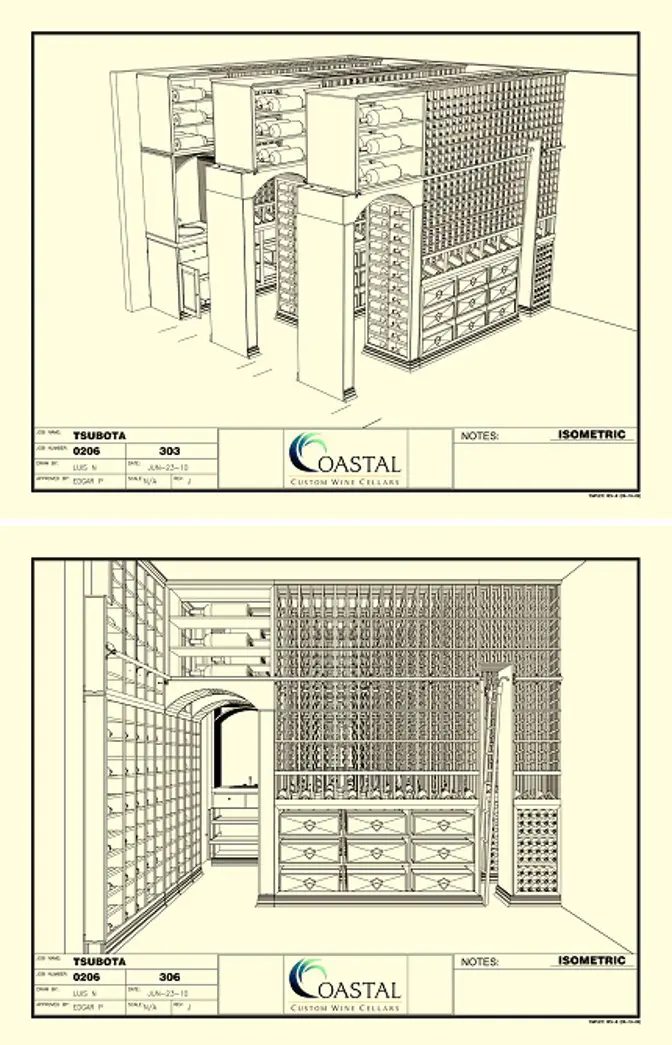 3-Dimensional Design Library Style Custom Wine Cellar 