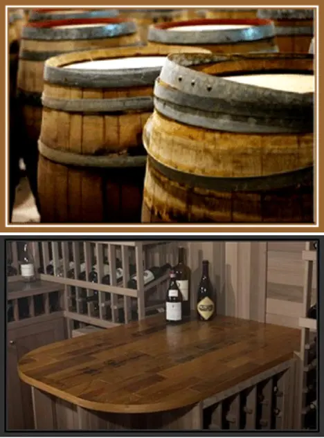 Cooperage Countertops Add Character to Custom Wine Cellars