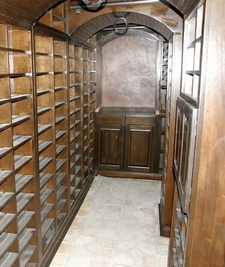 Library Style Custom Wine Cellar Built in a California Home