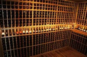 Custom Wine Cellar with Beautiful Lighting Built for a Wine Geek in Orange County 