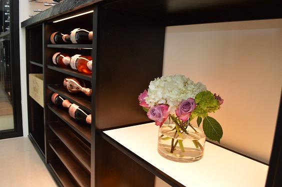 Glass on LED Panel Inside Modern Wine Room Shelf