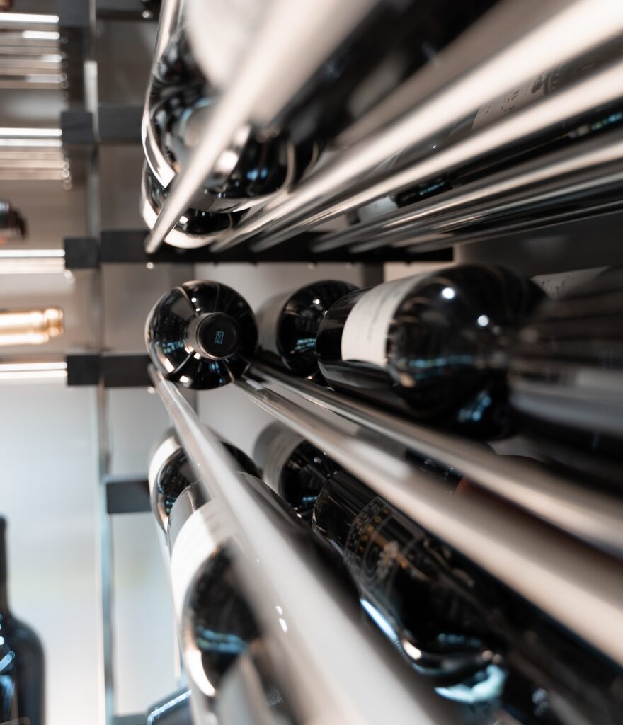 Wine Cellar Under Stairs Metal Rod Racking Design