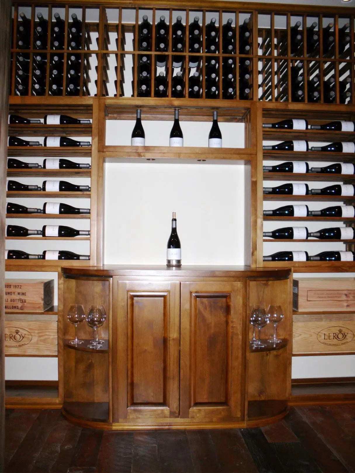 Home Wine Cellar with Wood Wine Racks