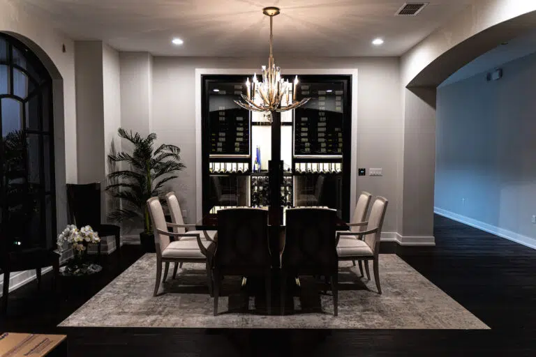 Dining Room Custom Glass Wine Cellar