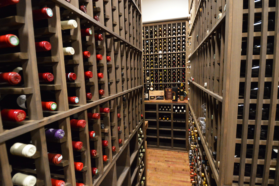 Custom Wine Racks in Alder Wood. 