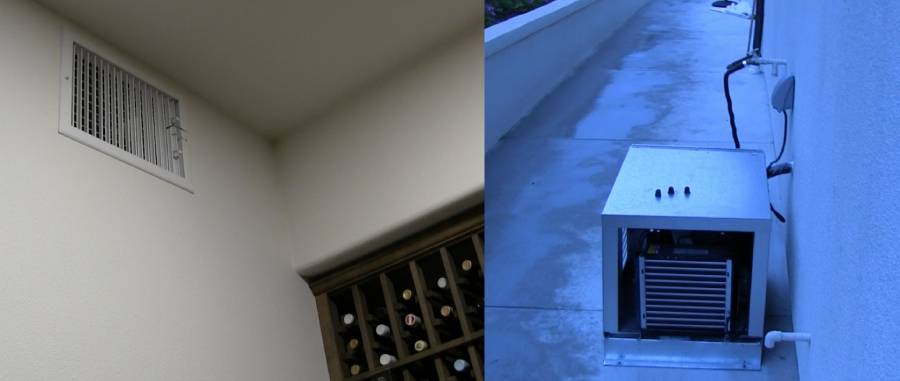 Custom Wine Racks Cooled By Ducted Split-System