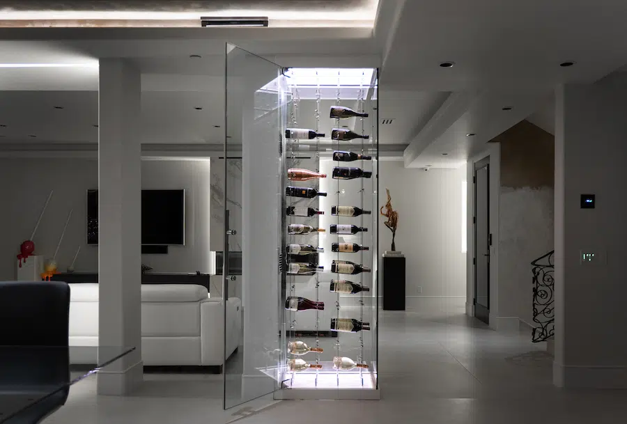 Minimalistic Cable Wine Racking Display Design 