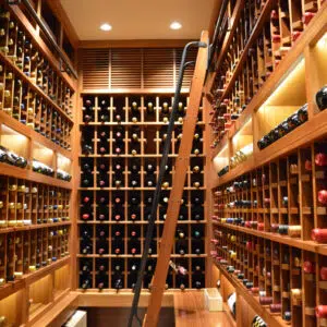04 - Rich RedWood Residential Wine Cellar Large Capacity Newport Beach