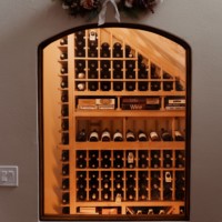 This window allows for a view of inside the wine cellar without opening the door.