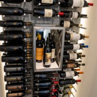 Small modern wine cellars like this one can benefit from a display nook like you see here.