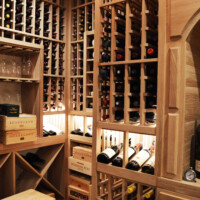 Who knew a Miami wine cellar, filled with only wooden wine racks, can look so interesting in all corners?