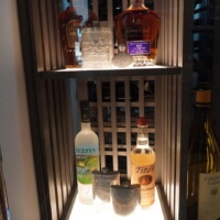 Our wooden wine racking is set in front of a proprietary LED light wall which gives the cellar its dramatic lighting effect. You can see the same acrylic LED panel on the shelves where it used as the base. See how the base is lighted?