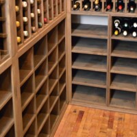 The owner can store wine crates here or wine bottles stacked on top of each other. Custom Wine Racks Crate Storage Area