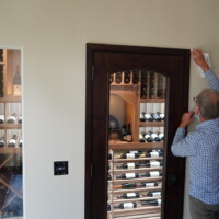 We built the home wine room at the same height as the rest of the house so there was plenty of headroom even for a tall person. Home Wine Cellar Headroom