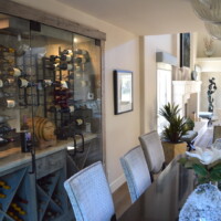 This is another angle of the home wine cellar as seen from the edge of the dining room. Newly Renovated Small Wine Cellars