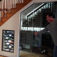 Can you visualize how high the headroom is in this refrigerated wine cellar? Tall Refrigerated Wine Cellar